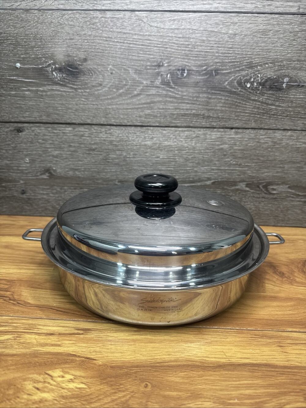 Saladmaster 316Ti Titanium Stainless Steel 11 Inch 28cm Skillet Pan Vapo Lid